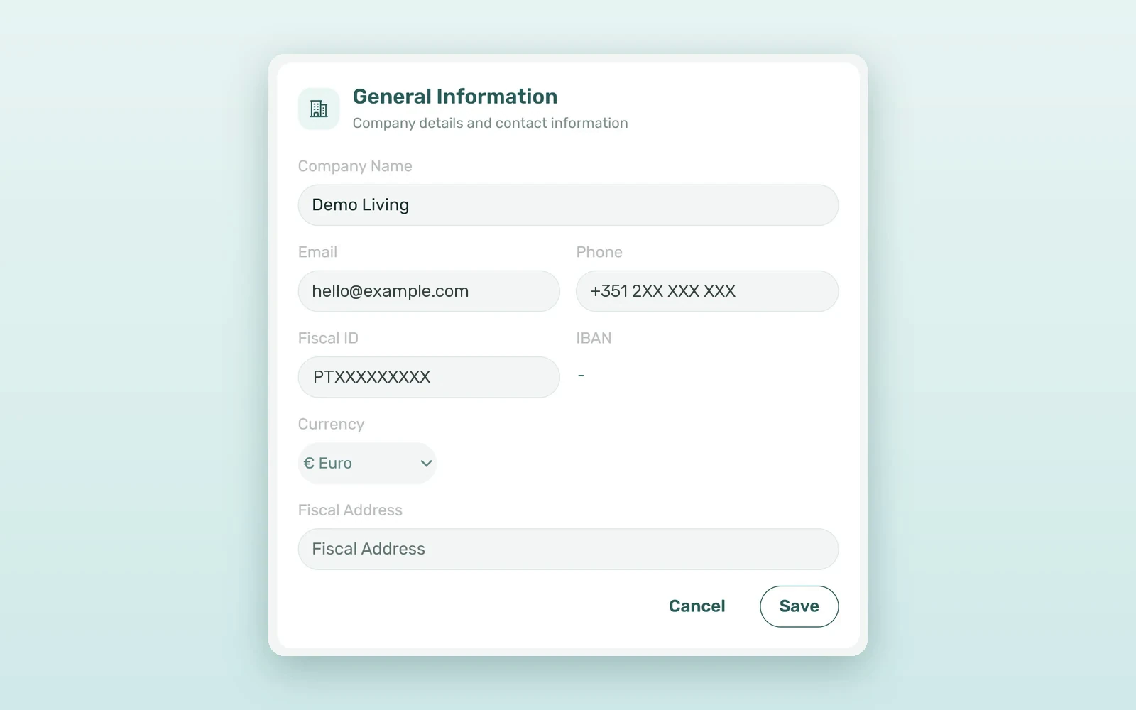 Multi-currency property management in VIVIN: the Currency field in General Information with Euro, British pound and US dollar
