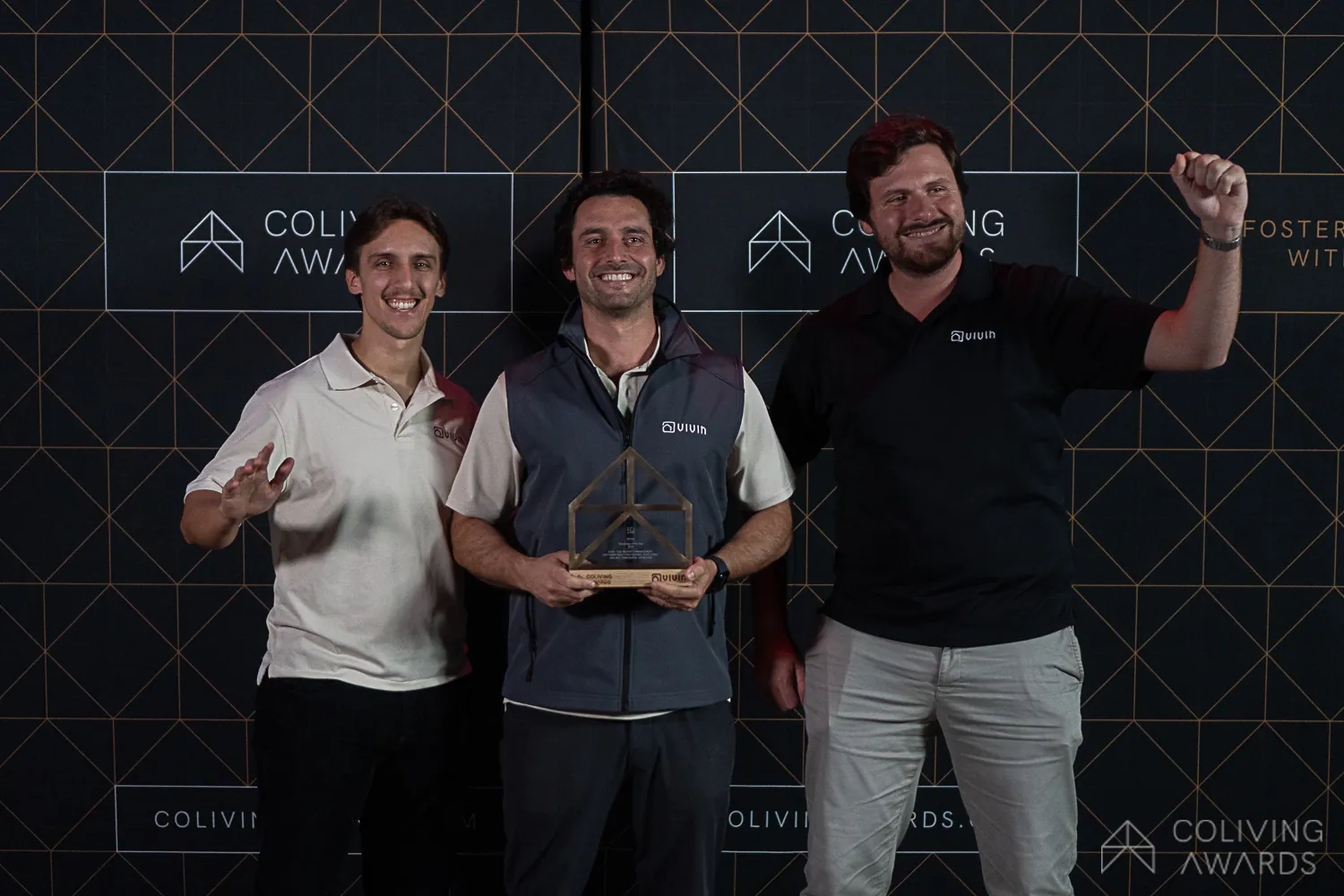 The Vivin team with the Technology of the Year trophy