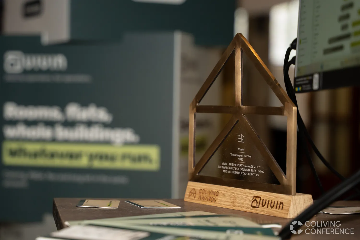 The Technology of the Year trophy at the Vivin stand